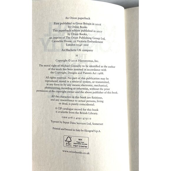 Michael Connelly Book The Wrong Side Of Goodbye 2016 8in x 5in Paperback Novel - Picture 7 of 12